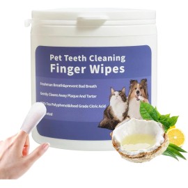 50ct Dog Cat Dental Finger Wipes – Fresh Breath & Plaque Removal, No Rinse