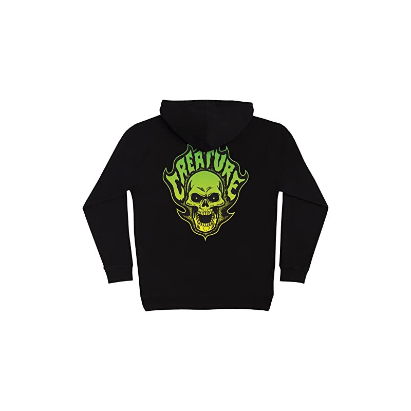 Creature Skateboards Hoody Bonehead Flame Pullover Black Size L