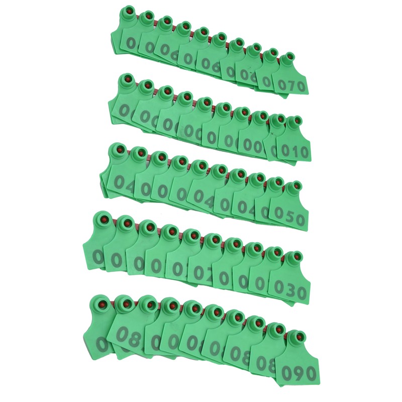 100Pcs TPU Pig Cow Ear Tag with Number 001‑100 Ear