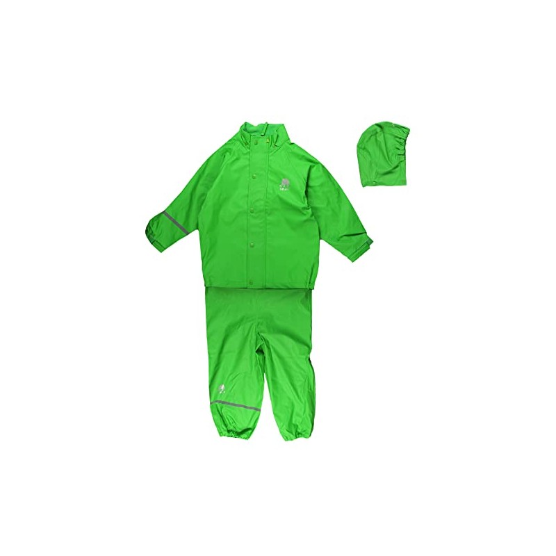 Celavi Unisex Basic Suit Solid Raincoat, Green, 120 cm