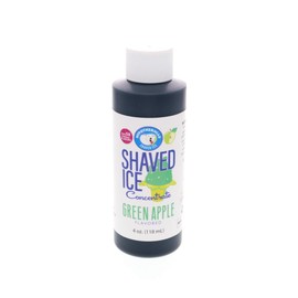 Hypothermias Shaved Ice and Snow Cone Syrup Unsweetened Flavor Concentrate - 4 Fl Oz - Makes 1 Gallon of Ready to Use Syrup - Green Apple - Must Add Filtered Water and Sweetener