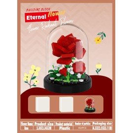 Rose Secret Mini Flower Building Toy Bouquets with Dust Cover Set Creative Assembly Bonsai Tree Ideal for Home Decor Collection Toys