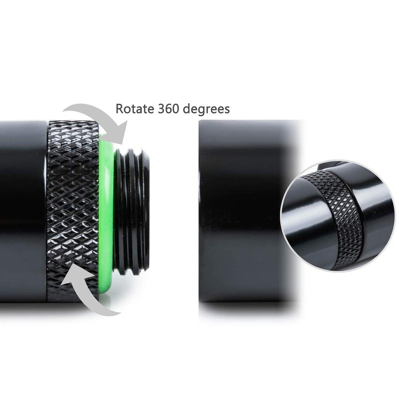 Bitspower T-Block Rotary Fitting, Matte Black