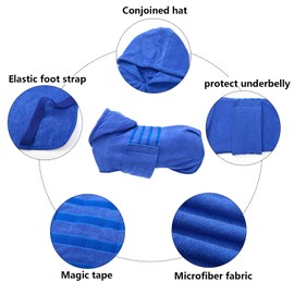 Geyecete Dog Drying Coats With Hood-dog towels absorbent robe Dry Fast Dog Bag-Dog Bathrobe Towel-Microfibre Fast Drying Super Absorbent-Blue-L