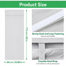 YedZen Blackout French Door Blinds, 86x173cm No Drilling＆Stick ON