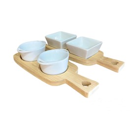 Geko Dip Dishes On Bamboo Tray