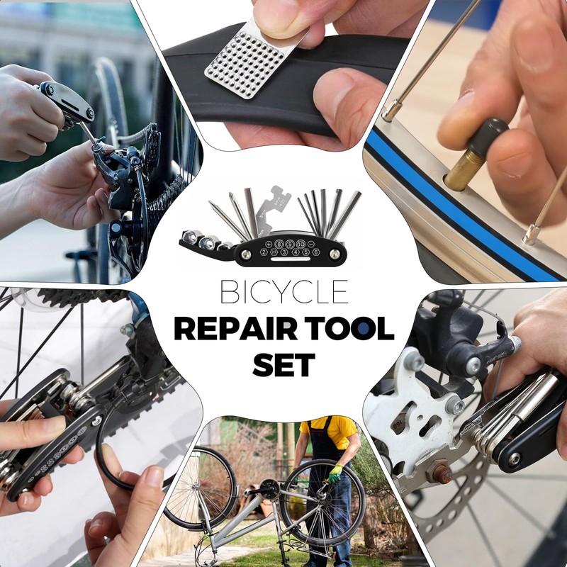 Woobroo 17-in-1 Bicycle Tool Set - Multifunctional Bicycle Repair Kit