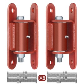 JEXIFY Heavy Duty Gate Hinge with Needle Roller Bearing, Bolt on or Weld on Post Gate, Greese Zerk for Lubrication, Driveway gate or Wooden Farm Gate, 7 inch Red Hinges, 2Pack(Screws Included)
