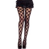 MUSIC LEGS Sheer and Opaque Checker Pantyhose, Black
