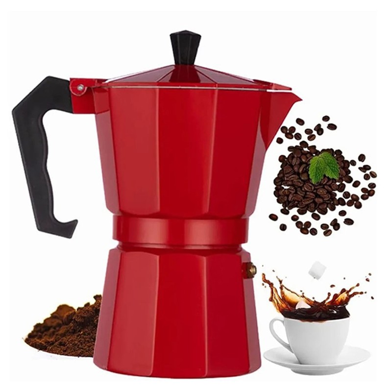 150ml Moka Pot Uniform Heat Distribution Aluminum Stovetop Moka Coffee