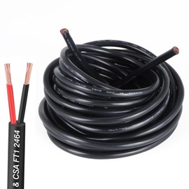 Comdourt 20FT 16 Gauge Wire Automotive, 16 Gauge 2 Conductor Electrical Wire, 16/2 Wire Stranded Tinned Copper Cable for LED Strips Lamps Lighting,UL 2464