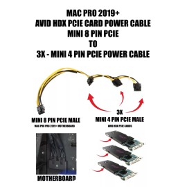AVID HDX 2019+ PCIE Card Power Adapter Cable | MAC PRO 2019+| Pro Tools HD HDX