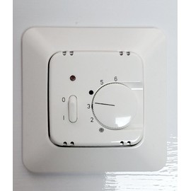 Room Temperature Controller 230 V with On/Off Switch, Alpine White, Suitable for Busch-Jaeger Reflex SI, Si Linear and Duro 2000