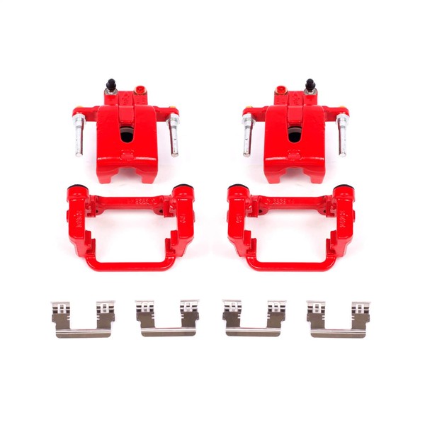 Power Stop Rear S4992 Pair of High-Temp Red Powder Coated Calipers