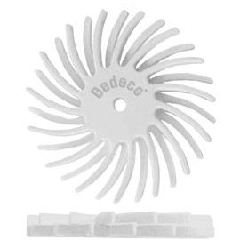 Dedeco Sunburst Radial Bristle Discs 12-Pack - 7/8" Curved Dual Discs - White 120 Grit (Medium) - Aluminum Oxide for Polishing & Finishing