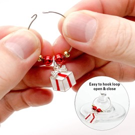 Wine Glass Charms Christmas Themed Wine Glass Markers Tags Identification for Stem Glasses, Drinker Gift Tasting Party Favors Decorations Set of 16