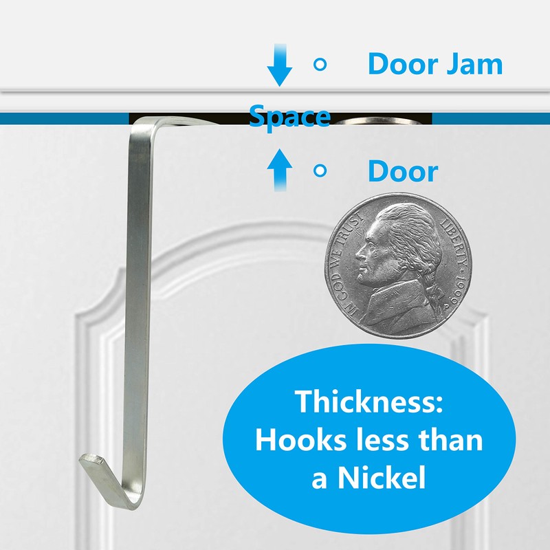 Vantasii 10 Pack Over The Door Metal Hook Hanger to