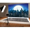 AOFOTO 10x7ft Abstract Modern Building Backdrop Super City Manor Moon