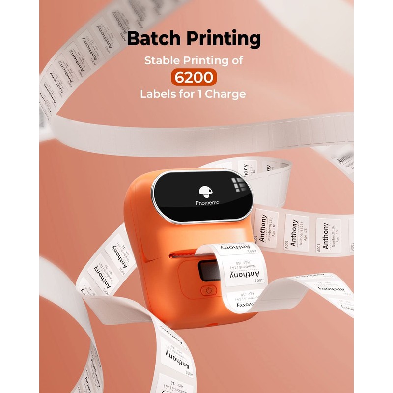 Phomemo M110 Label Printer, 3 Label Rolls Set, Upgraded Label