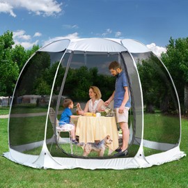 Alvantor Pop Up Screen Tent Canopy, 4-6 Person Screen House with Mosquito Net, Screen Room for Camping, Outdoor Mosquito Tent, Instant Pop-Up Gazebo for Patio, Garden, Backyard (Gray, 10'x10')