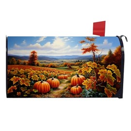 WOFOLE Autumn Mailbox Covers Magnetic Standard Size Pumpkin Post Box Mailbox Cover for Garden Yard Farmhouse Outdoor Decorations 21x18 Inch