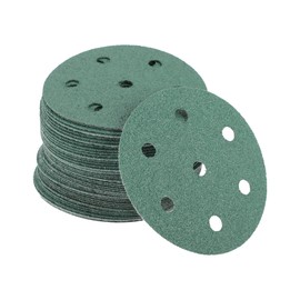 TUCKBOLD Car Sanding Discs 3.5inch 7 Hole 60 Grit Abrasion Resistance | Round Hook and Loop Sandpaper Green 50 Pcs