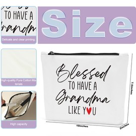 Grandma Makeup Bag Grandmother Mothers Day Gifts Grandparents Day Gifts for Grandma, Grandma Gift Christmas Thanksgiving Birthday Retirement Going Away Gifts for Grandma Cosmetic Bag for Women