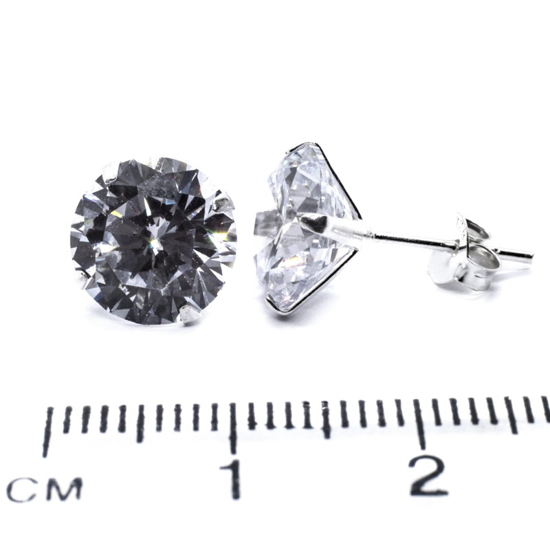 Arranview Jewellery 10 mm clear CZ stud round solitaire earrings