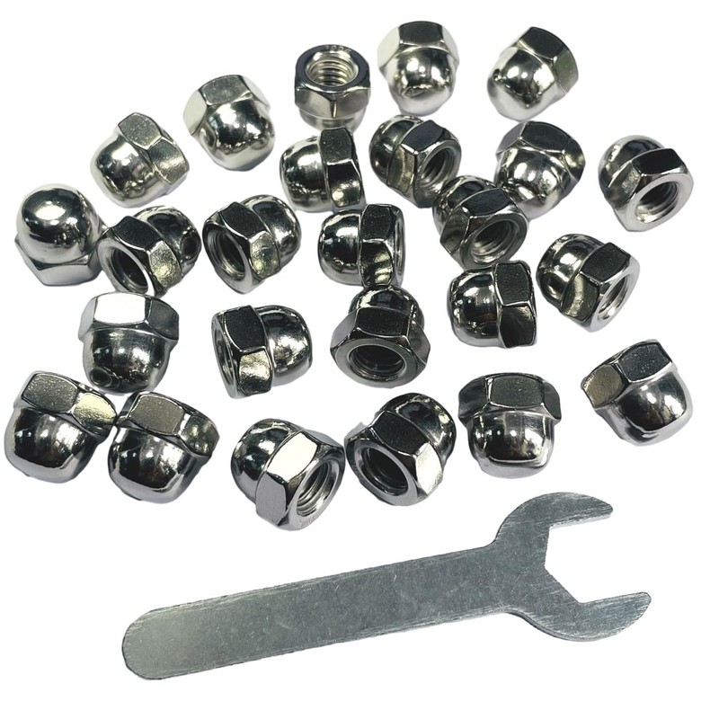 ZDingTech 25pcs 3/8-16 Acorn Cap Nuts,3/8-16 Cap Nuts,Acorn Hex Cap