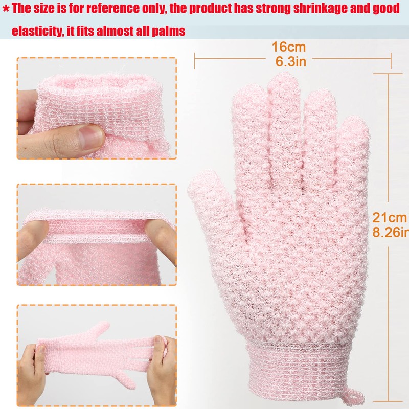 Exfoliating Gloves, Exfoliating Wash Gloves for Body and Face, Dead