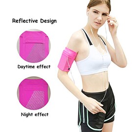 Cinturón deportivo para correr con brazo ligero, correa para el brazo y soporte para brazo para ejercicio, ejercicio, entrenamiento, fu, Mediano, Rosa