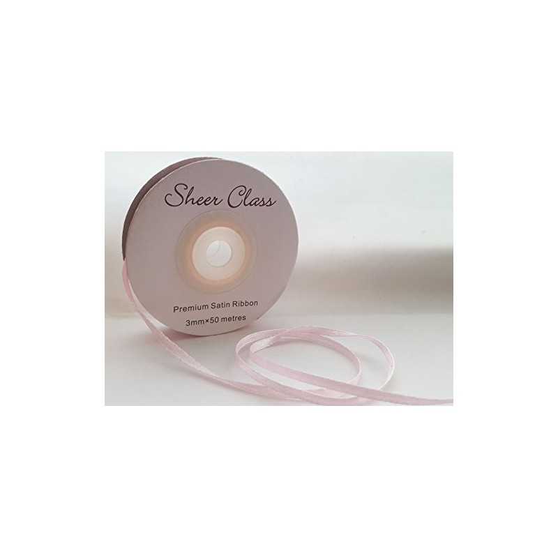 single roll of Baby Pink Double faced Satin Ribbon 3mm,