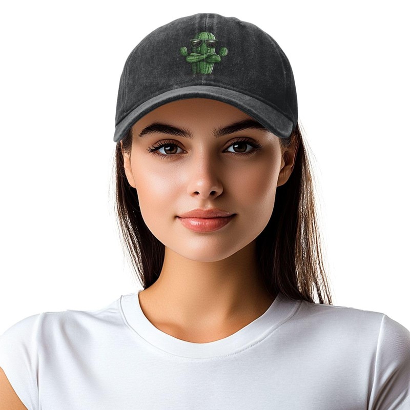 Buyidec Cool Cactus Baseball Cap Distressed Adjustable Low Profile Vintage