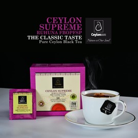 Ceylonzon Ceylon Supreme Flowery Broken Orange Pekoe Fannings Special Tea Classic Taste 50 Individually Foil-Wrapped Tea Bags 80g