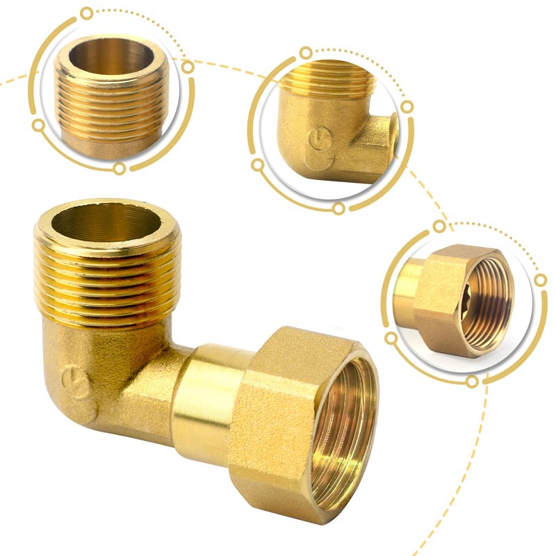 Set of 2 Angle 90° 3/4 Inch IG/AG Screw Connection