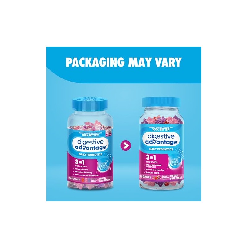 Digestive Advantage Superfruit Blend Probiotic Gummies - Survives Better than