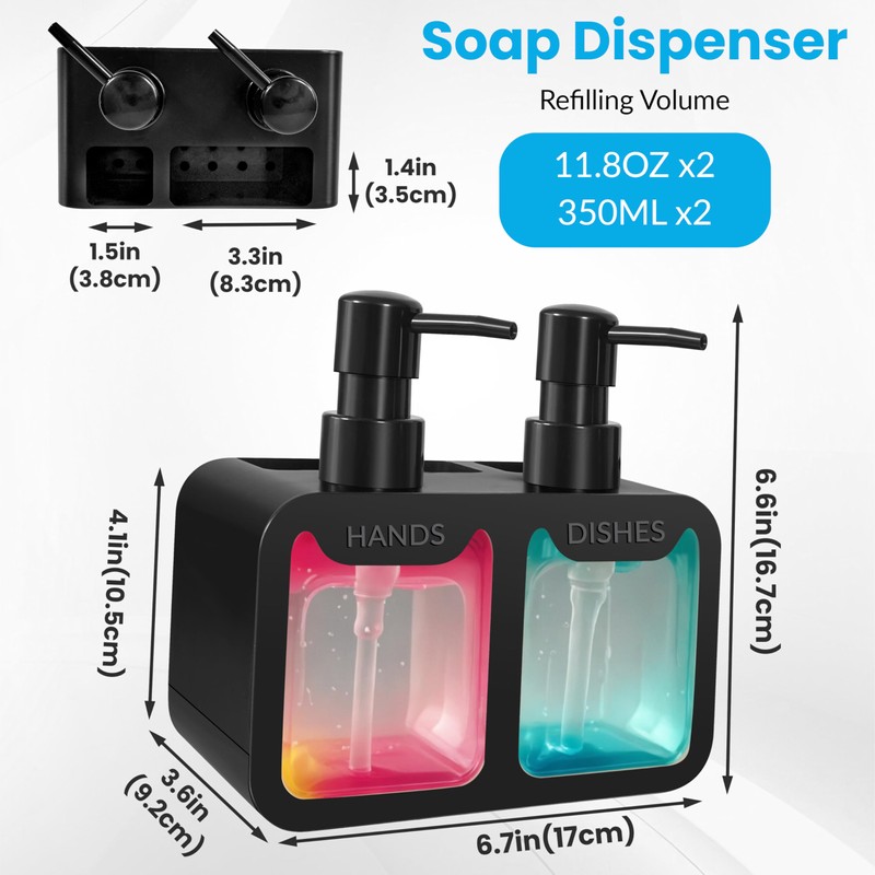 4-in-1 Kitchen Soap Dispenser Set - Dual Hand & Dish