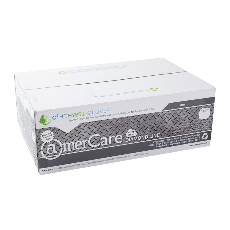 AmerCare Medium Powder-Free Hybrid HD Hybrid Gloves, Case of 1000