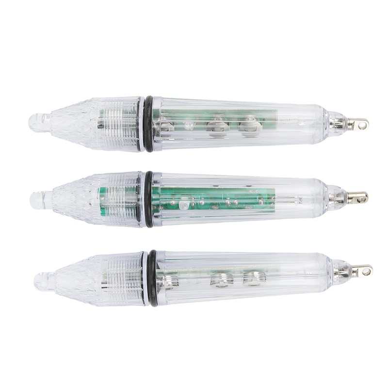 3Pcs Underwater Fishing Light LED Plastic Disposable Bait Lure Lamp