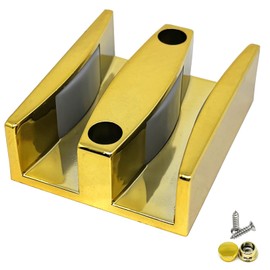 50mm Wide Shower Door Bottom Guide Sliding Shower Door Bumpers for 5/16"(8mm) Thick Glass(2pcs,Titanium Gold)