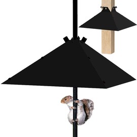 PirateAnt Metal Squirrel Baffle，Adjustable Opening Size Up to 4x4 Wide Wooden Post,Squirrel Baffle for Bird Feeders Without Removing Bird Feeder Poles Or Shepherd's Hooks.17inch