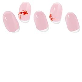 Semi Cured Gel Nail Strips, 28 pcs Gel Nail Stickers Work with Any UV Lights, Long-Lasting Nail Wraps, Stick on Nails for women Easy to Apply & Remove