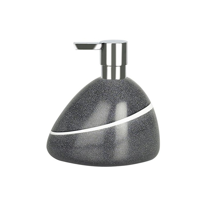 Spirella Etna Stone Soap Dispenser Polyresin Black White Stone Effect