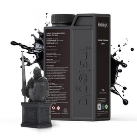 Inslogic Flexible 70A Resin 3D Printer Resin, 1KG 3D Printing Resin for Printing Soft and Flexible Items, Bendable and Not Brittle, Fast Curing 405nm UV Photopolymer Resin, 1KG Black
