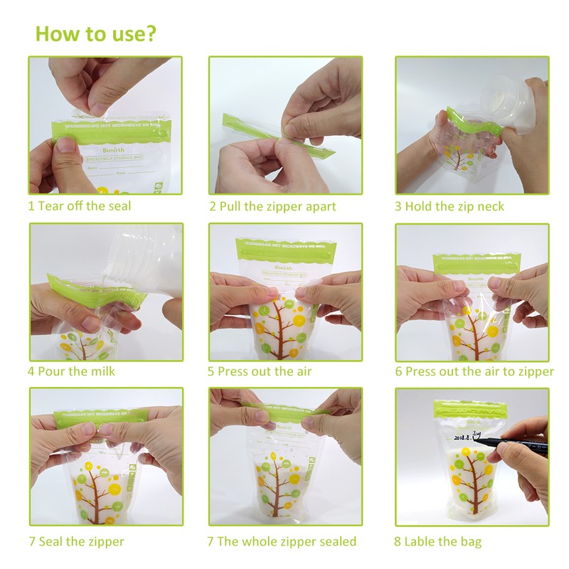 Bimirth 112 PCS Breast Milk Storage Fresh Bags 250ML Capacity