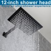POP SANITARYWARE Matte Black Shower Faucet Set, Bathroom Rainfall Shower