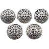 Goldgöre Pack of 5 Celtic Silver Metal Buttons 25mm with