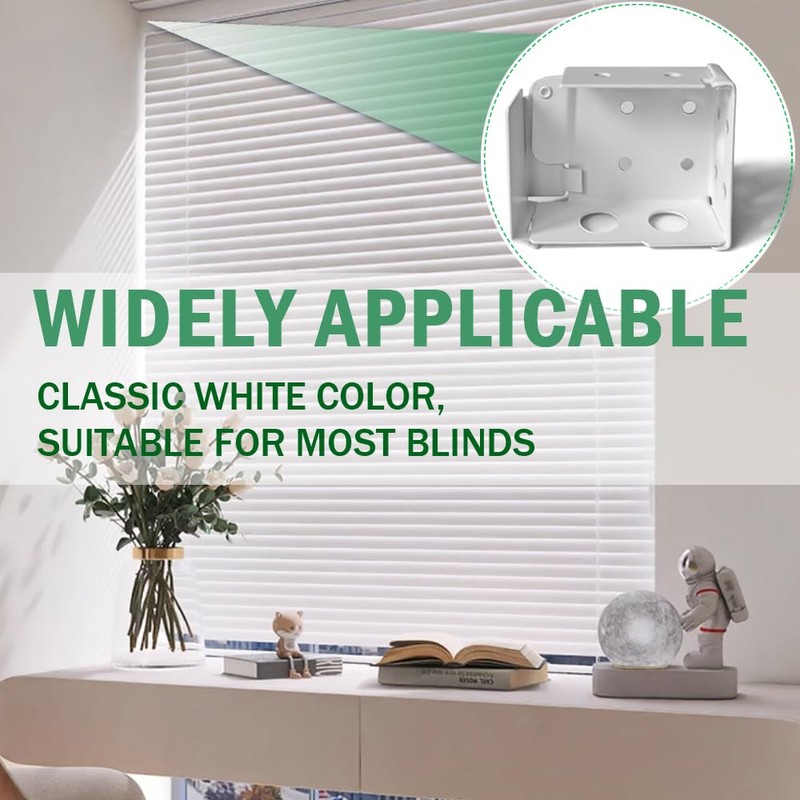 2pcs Mini Blind Brackets, Metal Window Blind Brackets, 2inch White