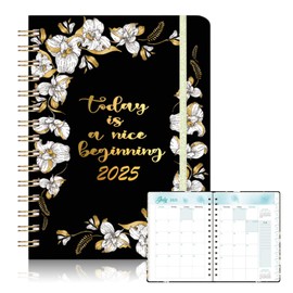 Peysaitr 2025 Diary, Diary 2025 Week to View,Week To View Full Year Planner from January 2025 to December 2025, Hard Cover, Twin-Wire Binding,Elastic Closure, 21.5 x 15.5 x 1.8 cm