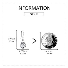 AXELUNA Dandelion Drop Earrings Sterling Silver Earrings Jewellery for Women Lovers Gifts, Sterling Silver